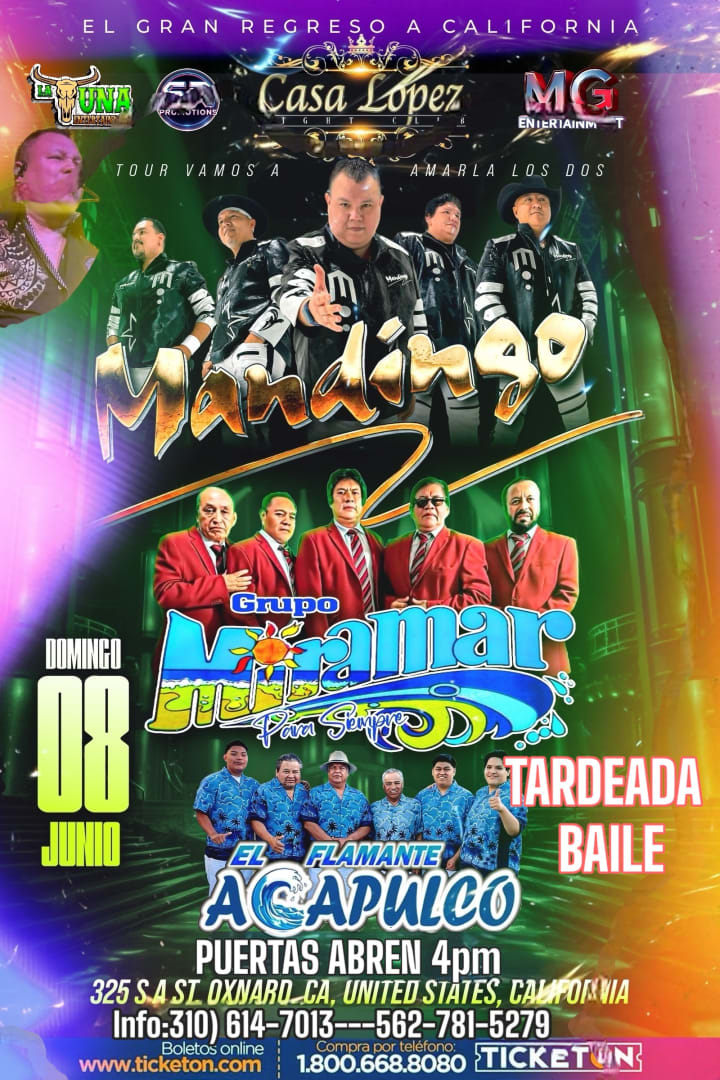 Event - Super Tardeada Baile El Gran Regreso Del Grupo Mandingo Casa Lopez Oxnard Ca - Oxnard, California - June 8, 2025 | concert tickets