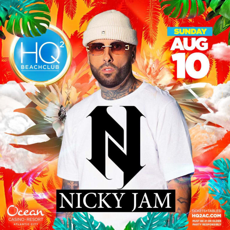 Event - Nicky Jam @ HQ2 Beachclub Ocean Casino Resort - Atlantic City, New Jersey - August 10, 2025 | concert tickets