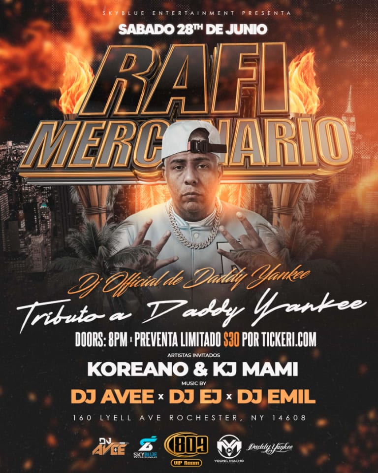 Event - DJ RAFY MERCENARIO • EN VIVO • ROCHESTER, NY - Rochester, New York - June 28, 2025 | concert tickets