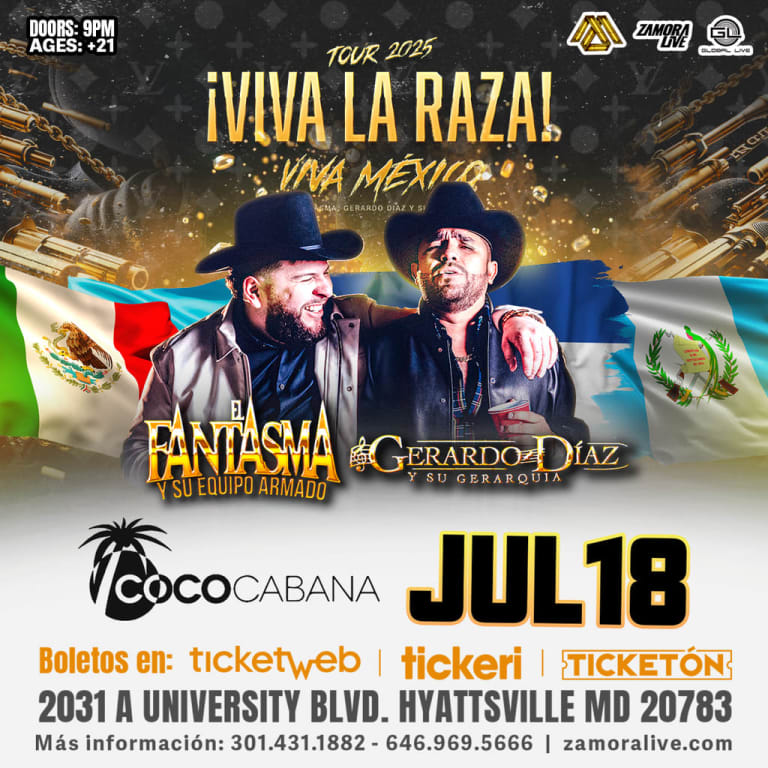 Event - El Fantasma & Gerardo Diaz en Maryland - Adelphi, Maryland - July 18, 2025 | concert tickets