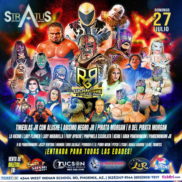 Event - Lucha Libre en Phoenix con Tinieblas Jr. con Alushe, Abismo Negro Jr., Pirata Morgan, Hijo del Pirata Morgan y mas! - Phoenix, Arizona - July 27, 2025 | concert tickets