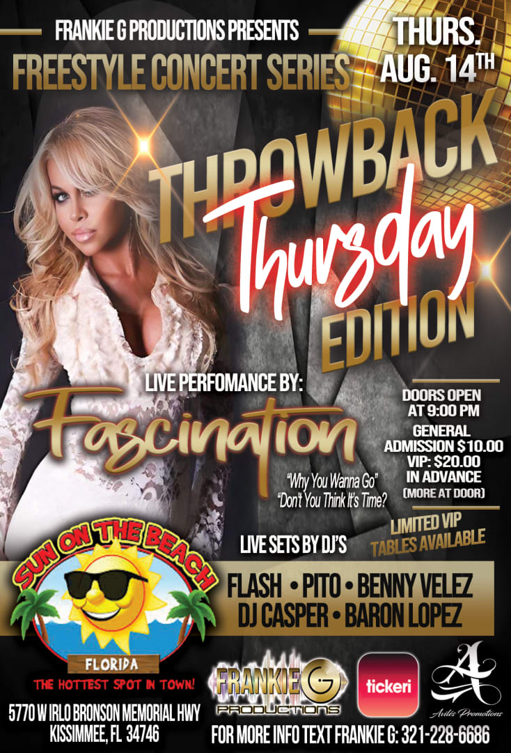 Event - Freestyle Concert Series "Throwback Thursday Edition" - Kissimmee, Florida - August 14, 2025 | concert tickets