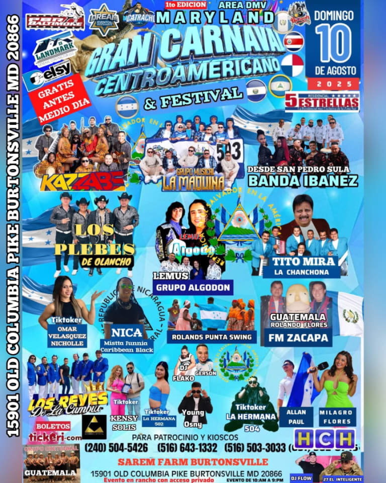 Event - Maryland Carnaval CentroAmericano Fest   Domingo 10 Agosto 2025 DMV - Hyattsville, Maryland - August 10, 2025 | concert tickets