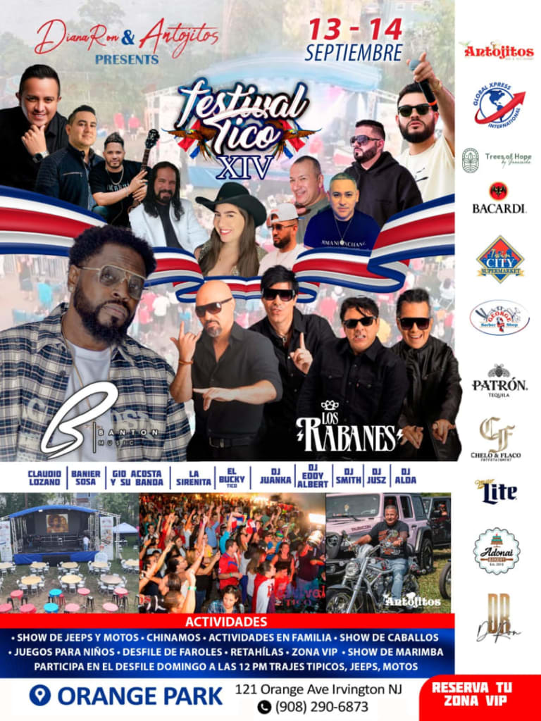 Event - XIV FESTIVAL TICO DOS DIAS DE ENTRETENIMIENTO 13 y 14 de SEPTIEMBRE  - Irvington, New Jersey - September 13, 2025 | concert tickets