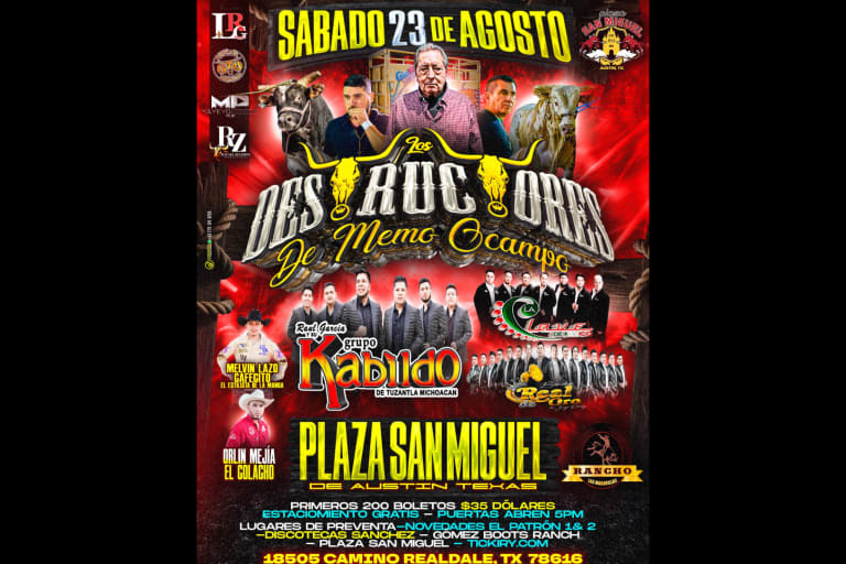 Event - RANCHO LOS DESTRUCTORES, GRUPO KABILDO, LA CLAVE DE MEXICO  - Dale, Texas - 23 de agosto de 2025 | concert tickets