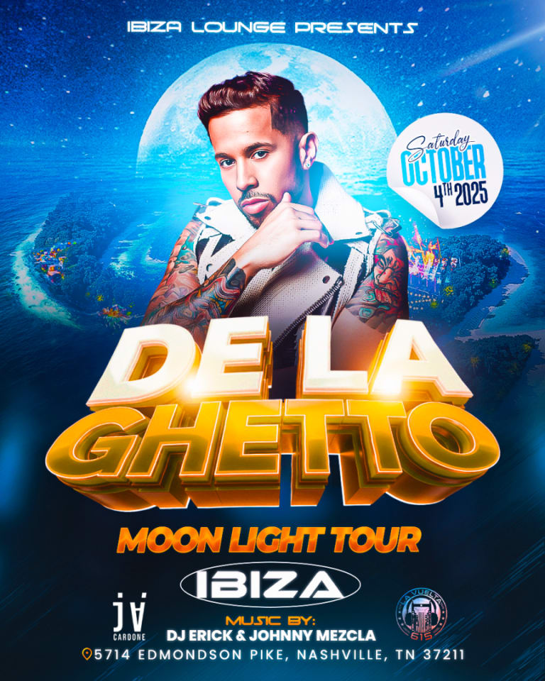 DE LA GHETTO in Nashville - Tickets 2025-10-04 | Ibiza Lounge