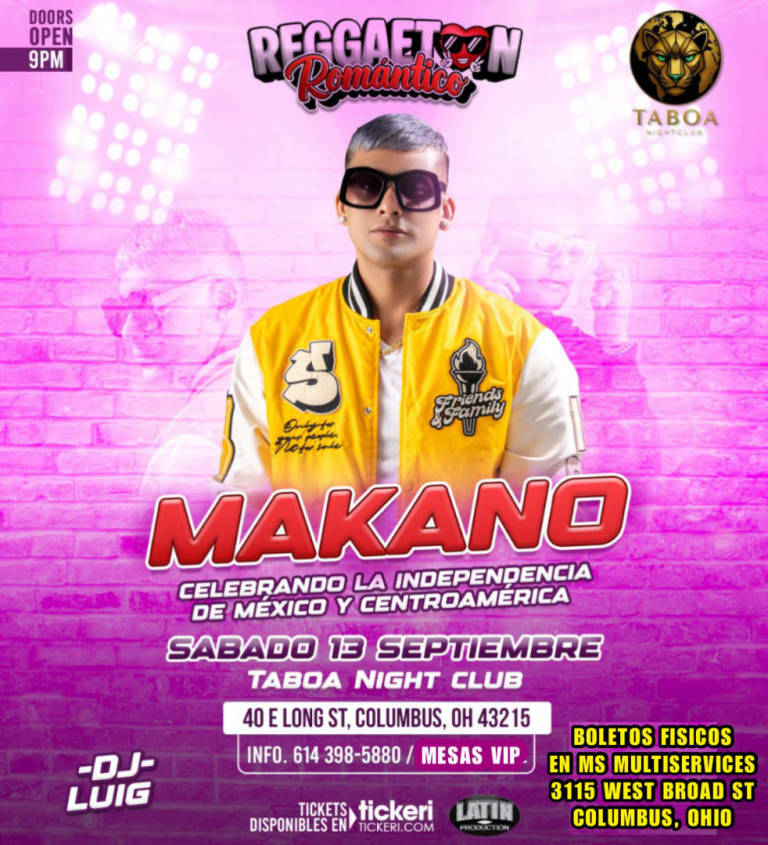 Event - MAKANO EN CONCIERTO  - Columbus, Ohio - September 13, 2025 | concert tickets