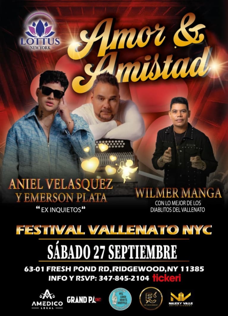 Event - FESTIVAL VALLENATO NYC🪗AMOR Y AMISTAD🪗 - Ridgewood, New York - 27 de septiembre de 2025 | concert tickets