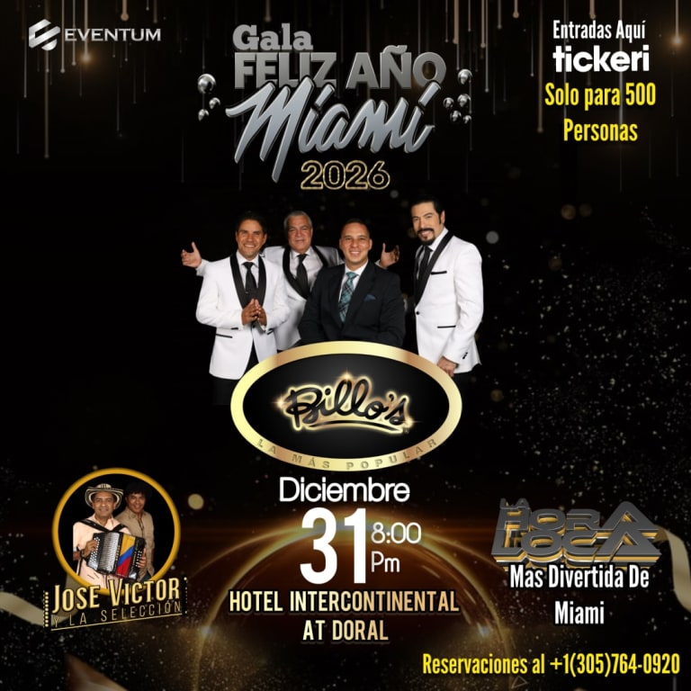 Event - FELIZ AÑO MIAMI 2026 -  BILLO'S CARACAS BOYS - Doral, Florida - December 31, 2025 | concert tickets