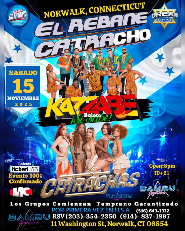 Event - KAZZABE & LAS CATRACHAS - NORWALK, CT (BAMBU NIGHTCLUB) - Norwalk, Connecticut - November 15, 2025 | concert tickets