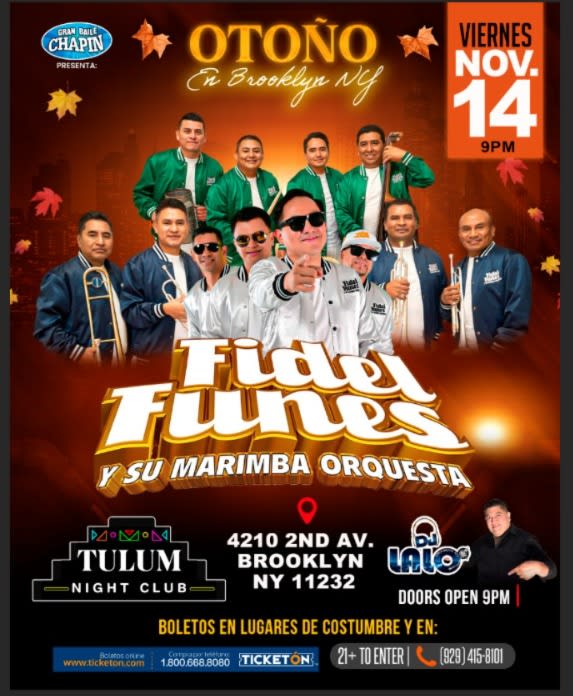 Event - FIDEL FUNES Y SU MARIMBA ORQUESTA / DJ LALO  - Brooklyn, New York - November 14, 2025 | concert tickets