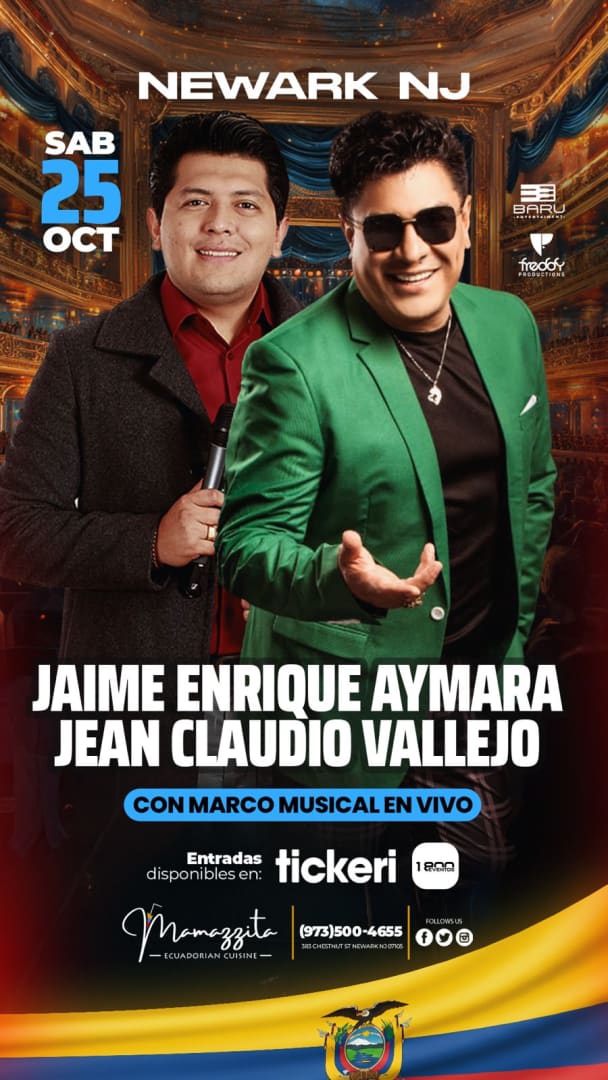 Event - Jaime Enrique Aymara y Jean Claudio Vallejo en New Jersey - Newark, New Jersey - October 25, 2025 | concert tickets