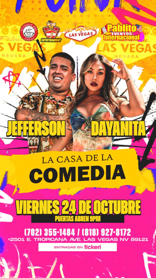 Event - DESDE LA CASA DE LA COMEDIA  COMICOS AMBULANTES DAYANITA Y JEFFERSON  - LAS VEGAS, Nevada - October 24, 2025 | concert tickets