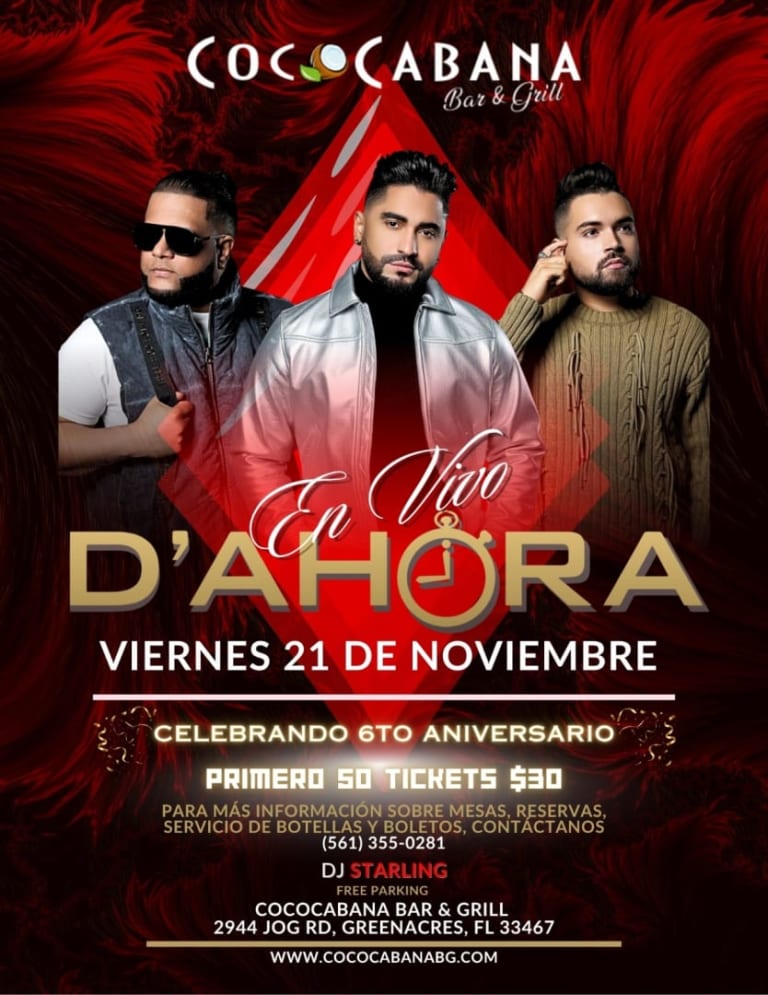 Event - GRUPO D’ AHORA @ COCOCABANA BAR & GRILL WPB - Greenacres, Florida - November 21, 2025 | concert tickets
