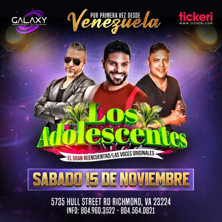 Event - LOS ADOLESCENTES EN CONCIERTO !!! - Richmond, Virginia - November 15, 2025 | concert tickets
