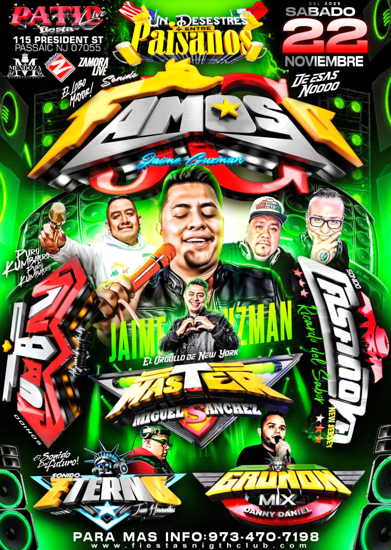 Event - SONIDO FAMOSO, KUMBALA, MASTER, CASANOVA, ETERNO, GRUÑON MIX - Passaic, New Jersey - November 22, 2025 | concert tickets