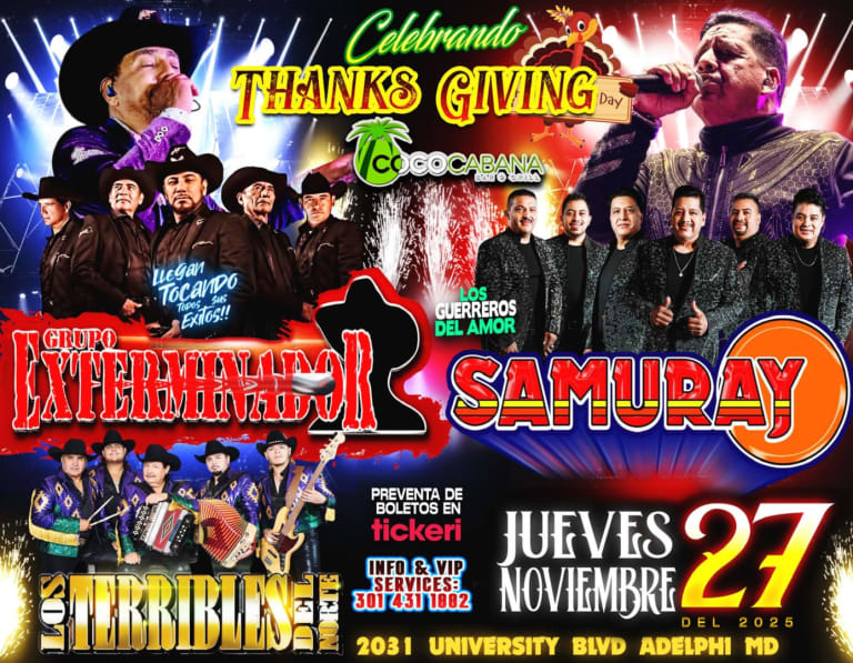 Event - GRUPO EXTERMINADOR | SAMURAY | LOS TERRIBLES DEL NORTE EN VIVO! - Adelphi, Maryland - November 27, 2025 | concert tickets