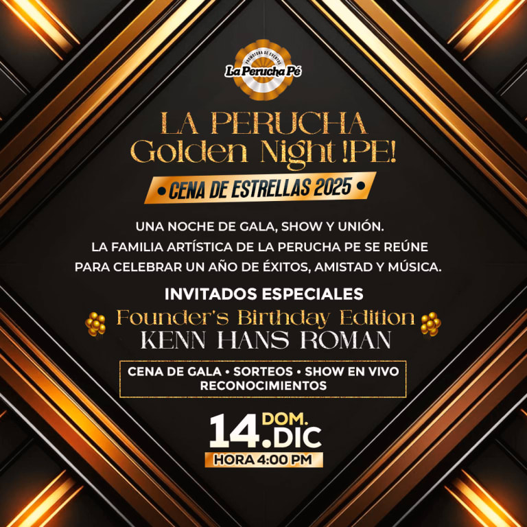 Event - LA PERUCHA GOLDEN NIGHT PÉ  - Paterson, New Jersey - 14 de diciembre de 2025 | concert tickets