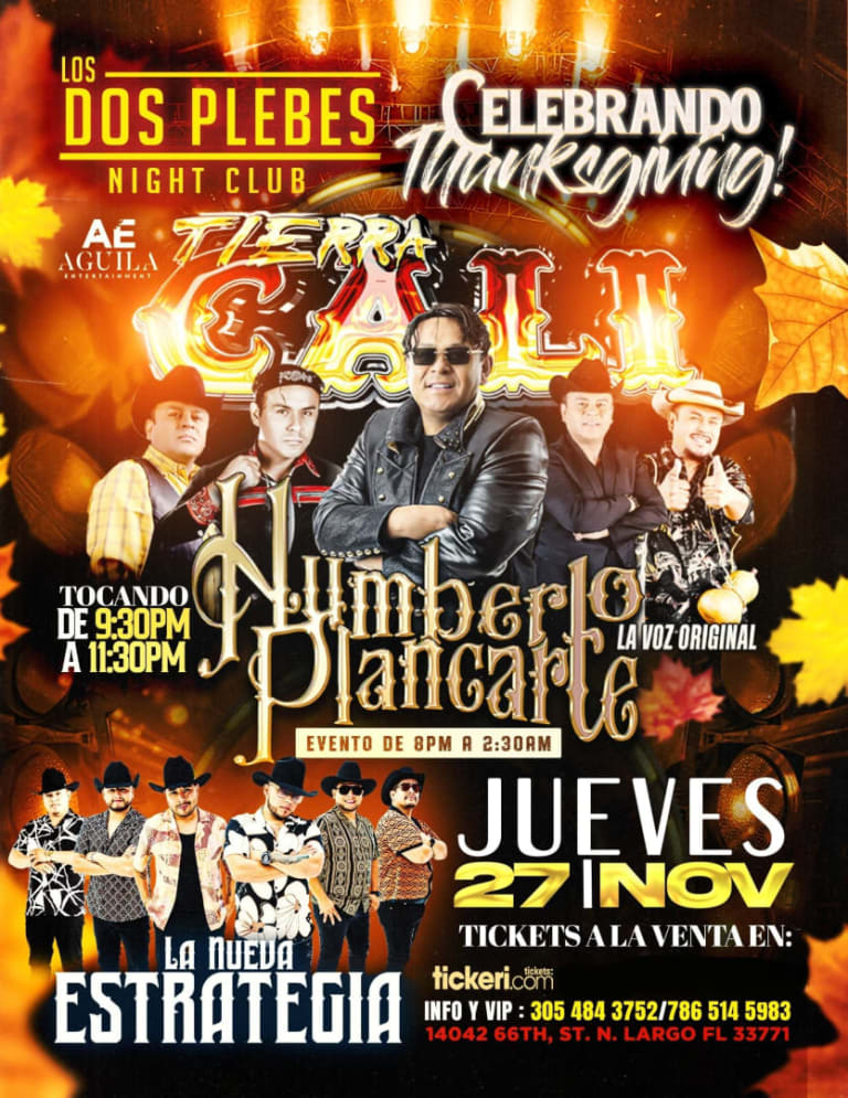 Event - Celebrando Thanksgiving en Grande con Humberto Plancarde de Tierra Cali & La nueva Estrategia en vivo - Largo, Florida - November 27, 2025 | concert tickets