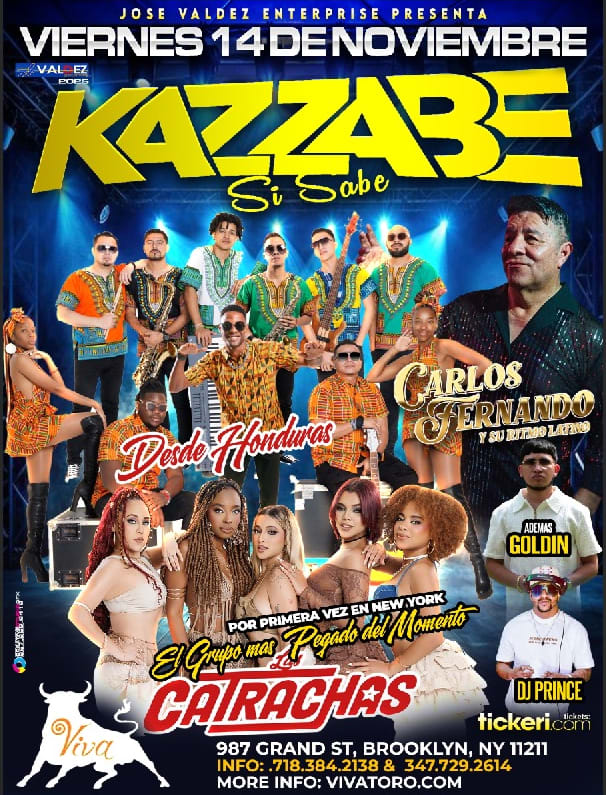Event - Kazzabe & Las Catrachas en vivo - Brooklyn, New York - November 14, 2025 | concert tickets