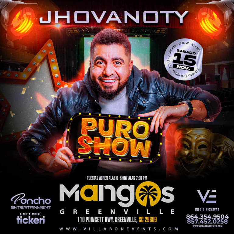 Event - Jhovanoty Puro Show en Greenville! - Greenville, South Carolina - November 15, 2025 | concert tickets