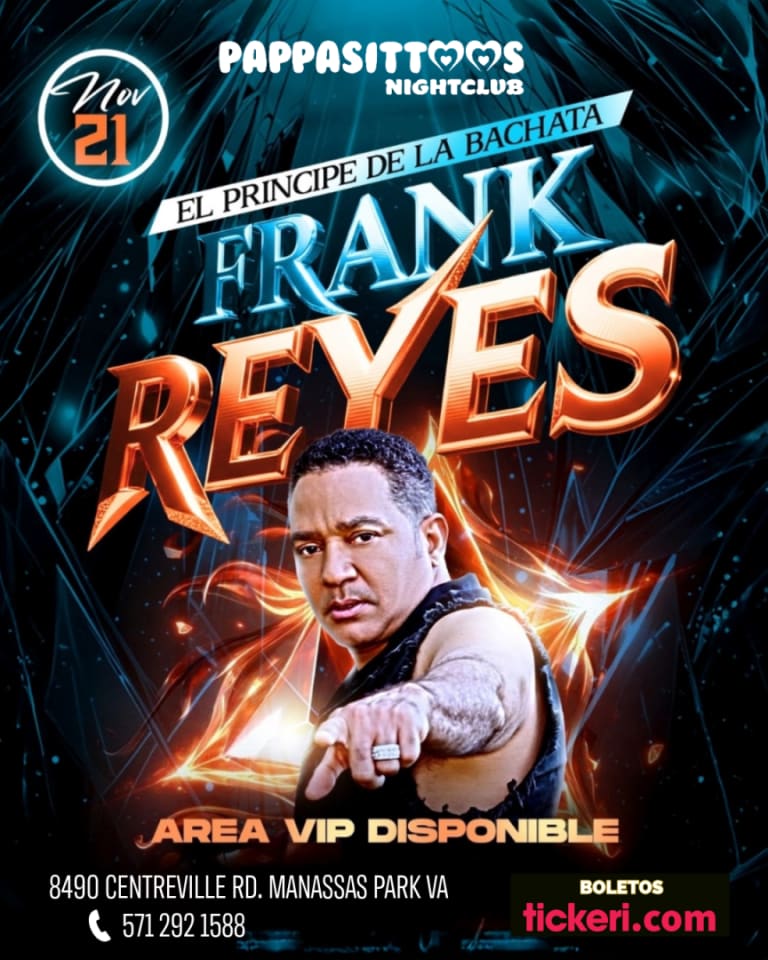 Event - FRANK REYES EN VIRGINIA - Manassas Park, Virginia - November 21, 2025 | concert tickets