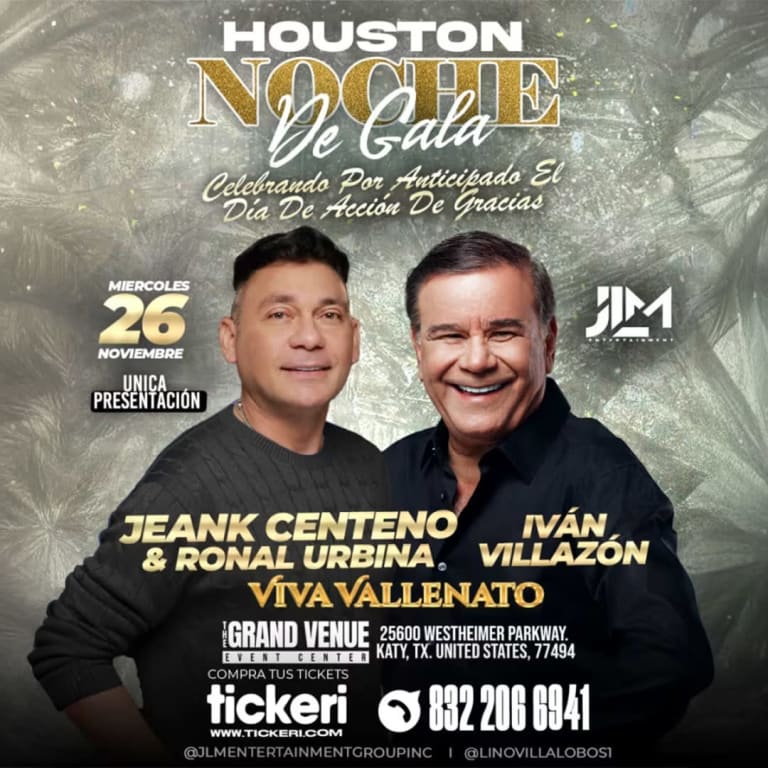 Event - Jeank Centeno & Ronal Urbina + Ivan Villazon ¡En Concierto! - Houston (Texas) - Katy, Texas - November 26, 2025 | concert tickets