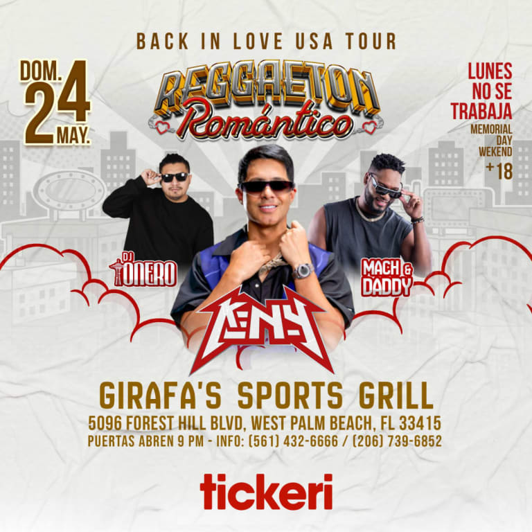 Event - KenY - Mach and Daddy- Dj Tonero en West Palm Beach - West Palm Beach, Florida - May 24, 2026 | concert tickets