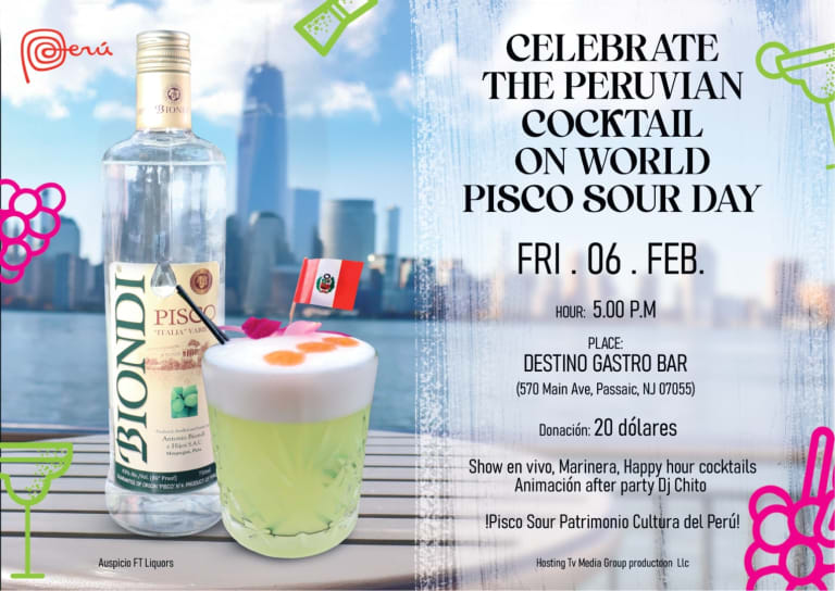 Event - World Pisco Sour Day, Friday, February 6th at Destino Gastro Bar - Passaic, New Jersey - February 6, 2026 | concert tickets