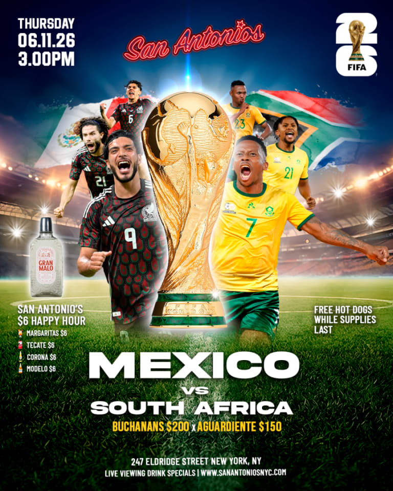 Event - Soccer Game Viewing Party: MEXICO vs SOUTH AFRICA at San Antonios - New York, New York - June 11, 2026 | concert tickets