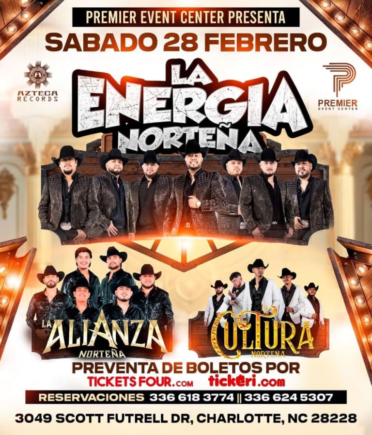 Event - LA ENERGIA NORTEÑA Y MAS - Charlotte, North Carolina - 28 de febrero de 2026 | concert tickets