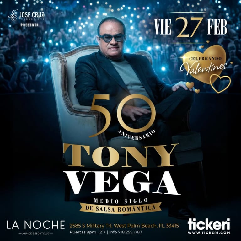 Event - Tony Vega 50 Aniversario Concierto en West Palm Beach - West Palm Beach, Florida - February 27, 2026 | concert tickets
