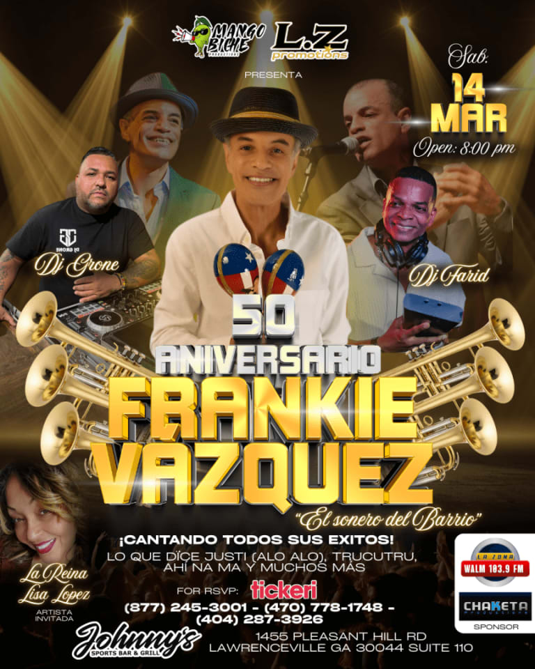 Event - 50 Aniversario de Frankie Vazquez - Lawrenceville, Georgia - 14 de marzo de 2026 | concert tickets