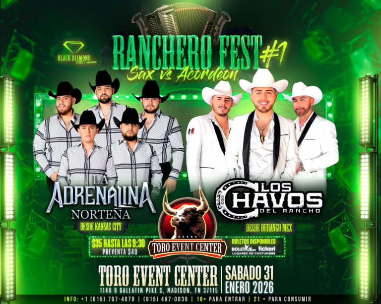Event - La Adrenalina Norteña y Los Chavos Del Rancho - Nashville, Tennessee - January 31, 2026 | concert tickets
