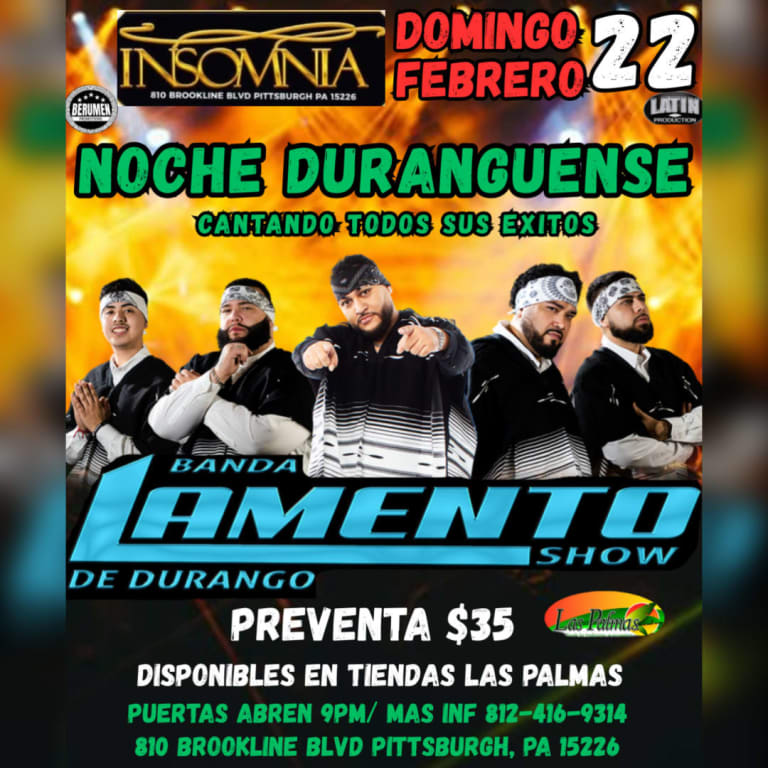 Event - LAMENTO SHOW DE DURANGO! - Pittsburgh, Pennsylvania - February 22, 2026 | concert tickets