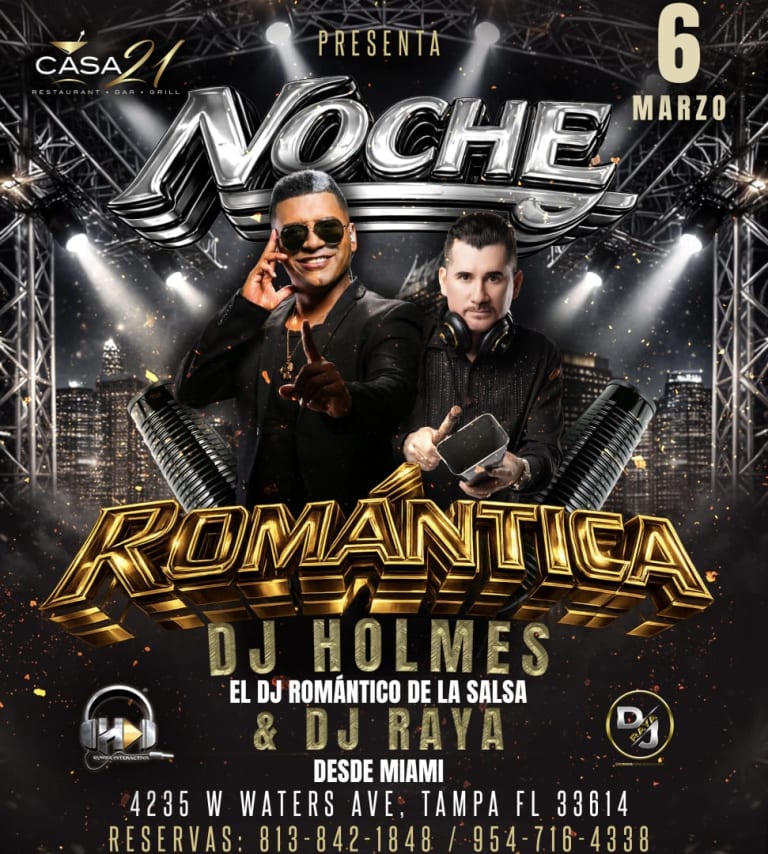 Event - NOCHE ROMÁNTICA CON DJ HOLMES  - Tampa, Florida - March 6, 2026 | concert tickets