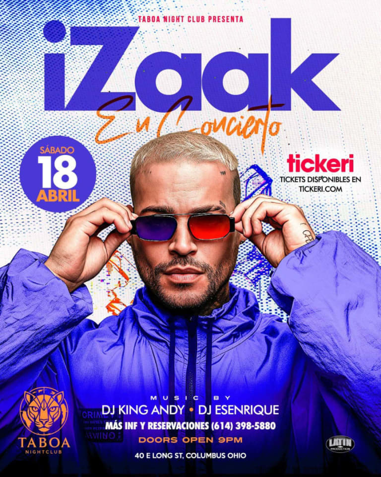 Event - Izaak  - Columbus, OH - Sat, April 18, 2026} | concert tickets