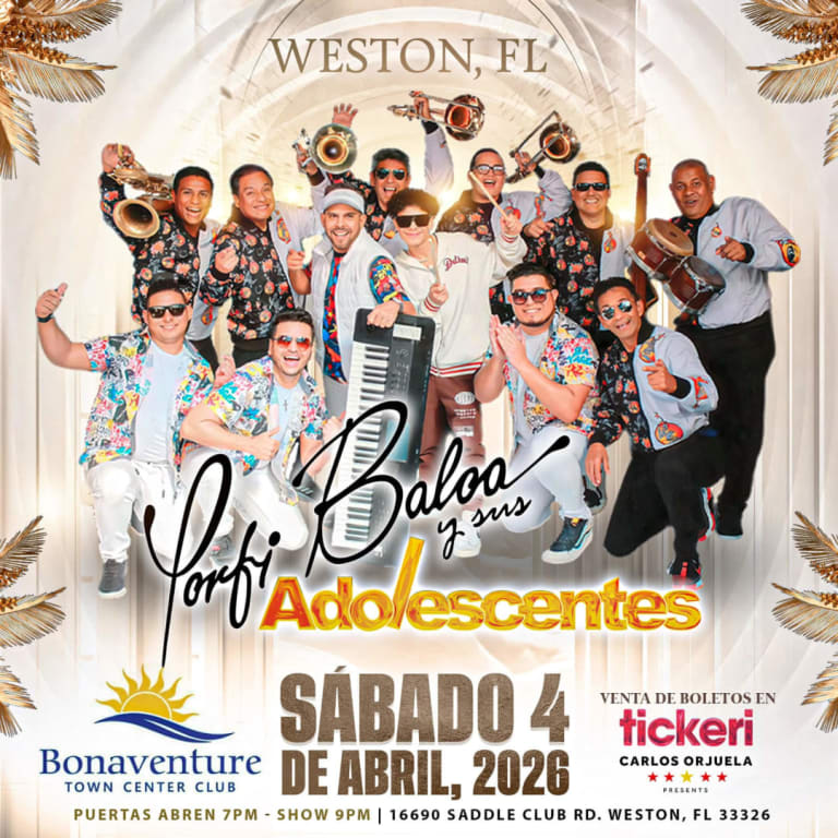 Event - Porfi Baloa y sus Adolescentes en vivo en Weston!! - Weston, Florida - April 4, 2026 | concert tickets