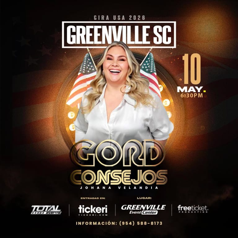 Event - GORDCONSEJOS - Johana Valendia - La Gorda STAND UP COMEDY - Greenville SC - Greenville, South Carolina - May 10, 2026 | concert tickets