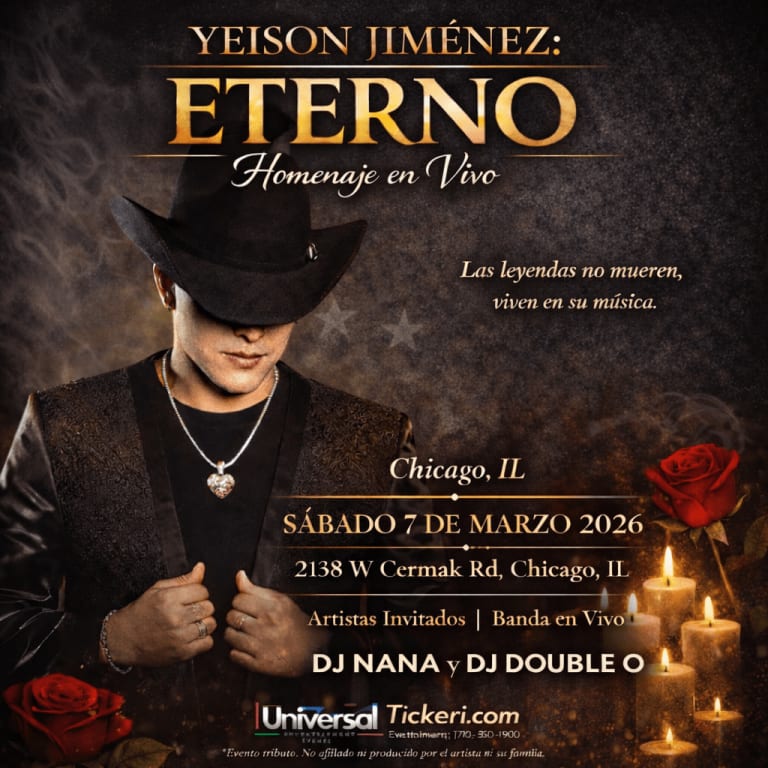 Event - 🎤 YEISON JIMÉNEZ: ETERNO + Homenaje en Vivo! - Chicago, Illinois - March 7, 2026 | concert tickets
