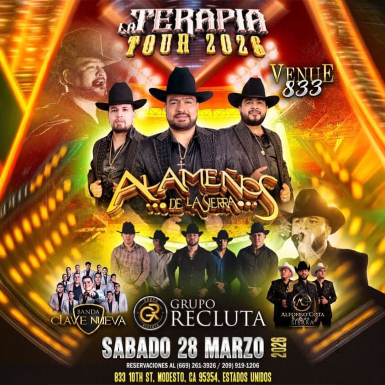 Event - Alameños de la Sierra en Modesto, CA | Banda Clave Nueva, Grupo Recluta & Alfonso Cota – La Terapia Tour 2026 - Modesto, California - March 28, 2026 | concert tickets