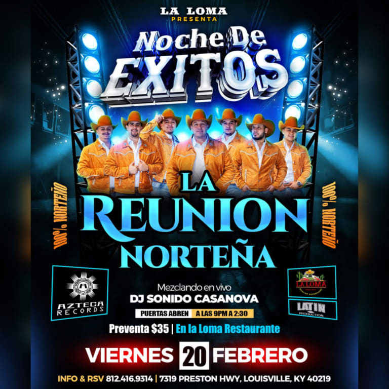 Event - LA REUNIÓN NORTEÑA EN CONCIERTO - Louisville, Kentucky - February 20, 2026 | concert tickets