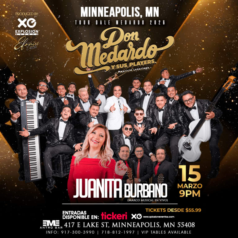 Event - Minneapolis,MN en concierto,Don Medardo y sus Players, Juanita Burbano y mas..#TOURDALEMEDARDO2026 - Minneapolis, Minnesota - March 15, 2026 | concert tickets