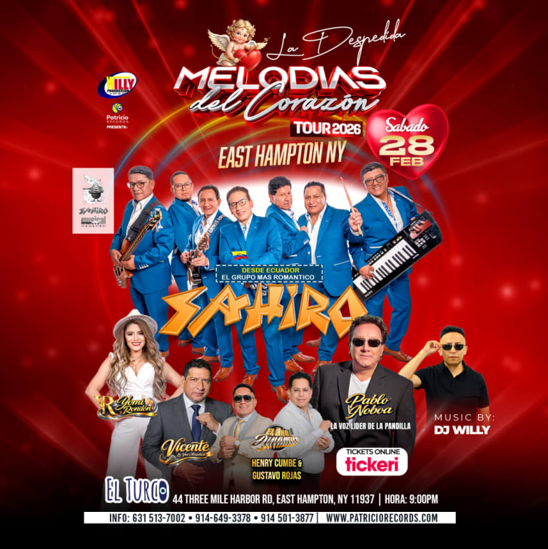 Event - MELODIAS DEL CORAZON TOUR 2026 - East Hampton L a despedida de Sahiro  - East Hampton, New York - February 28, 2026 | concert tickets
