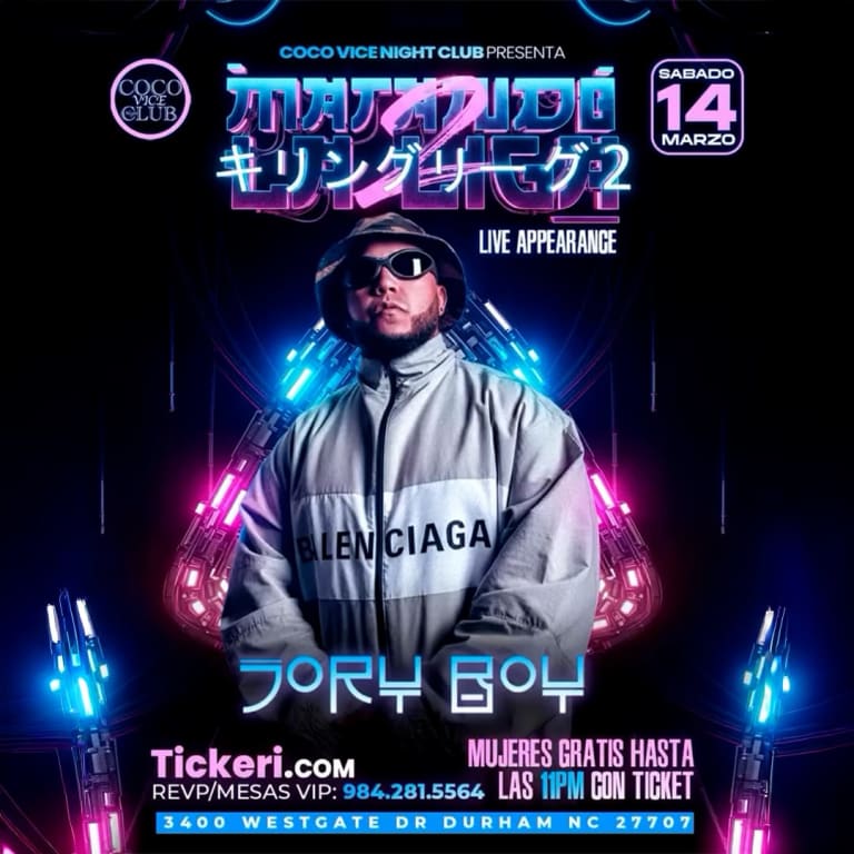 Event - Jory Boy en vivo  - Durham, North Carolina - March 14, 2026 | concert tickets