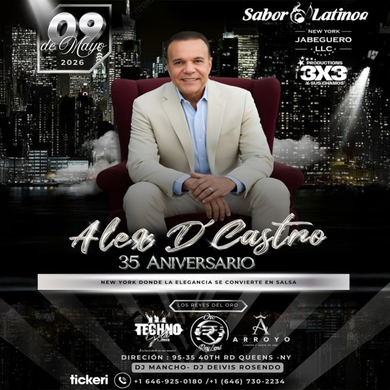 Event - Alex D’ Castro | Sabor Latino - Queens, NY - sáb, 9 de mayo de 2026} | concert tickets