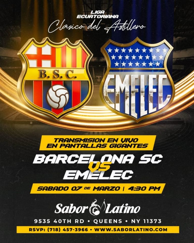 Event - BARCELONA SC VS EMELEC | Sabor Latino - Queens, New York - March 7, 2026 | concert tickets