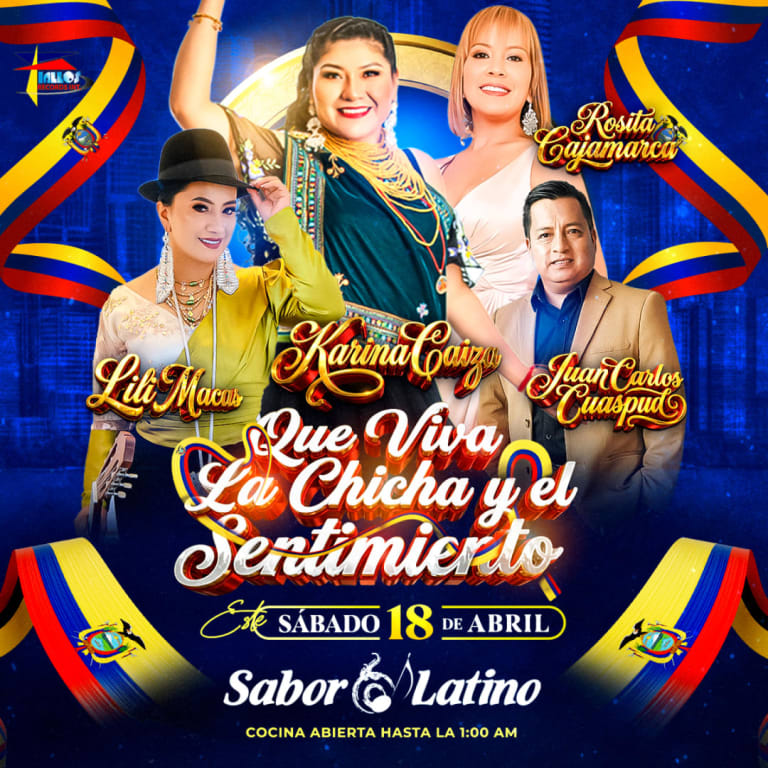 Event - KARINA CAIZA, ROSITA CAJAMARCA, LILI MACAS, JUAN CARLOS CUASPUD | Sabor Latino - Queens, NY - sáb, 18 de abril de 2026} | concert tickets