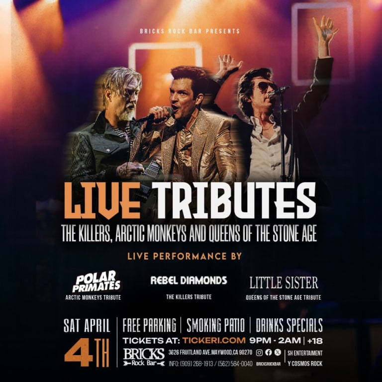 Event - THE KILLERS, ARCTIC MONKEYS AND QUEENS OF THE STONE AGE LIVE TRIBUTES. - Maywood, California - April 4, 2026 | concert tickets