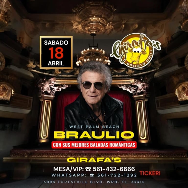 Event - BRAULIO en WEST PALM BEACH  - West Palm Beach, Florida - April 18, 2026 | concert tickets